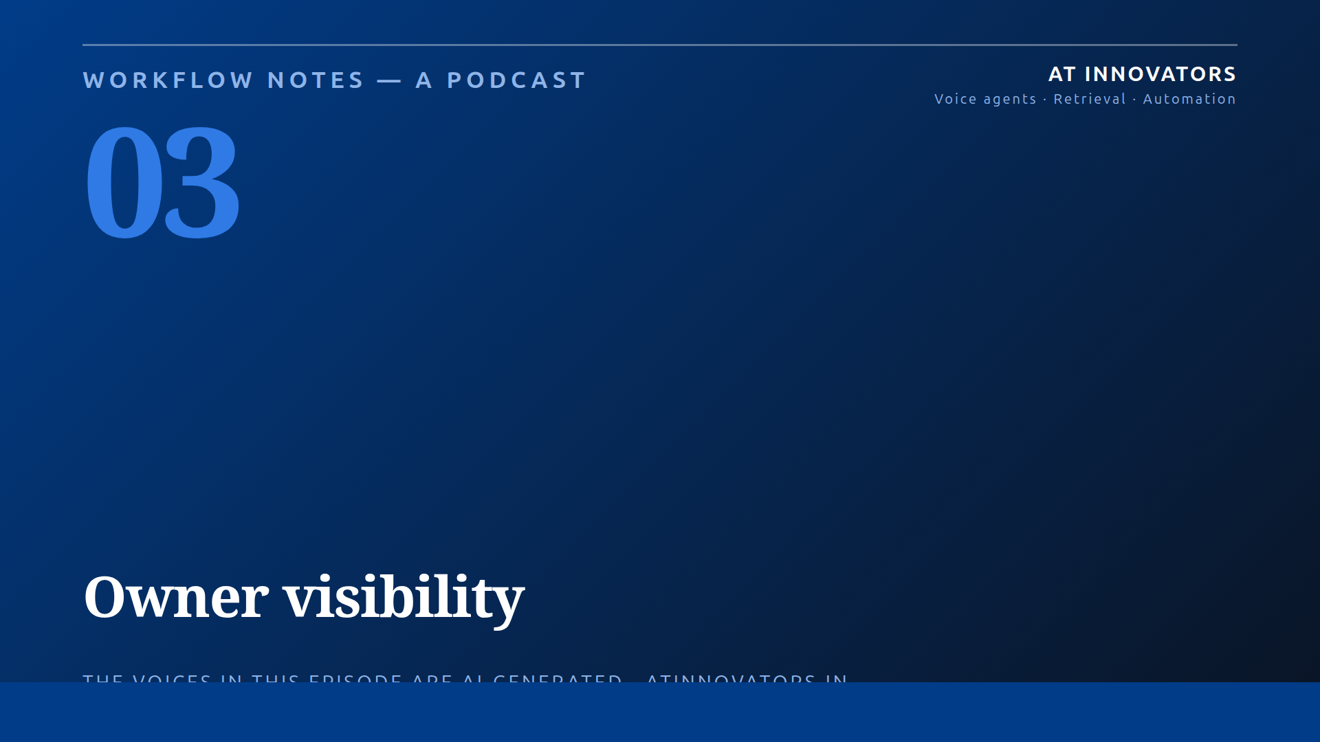 Cover for Workflow Notes episode 3, Owner visibility